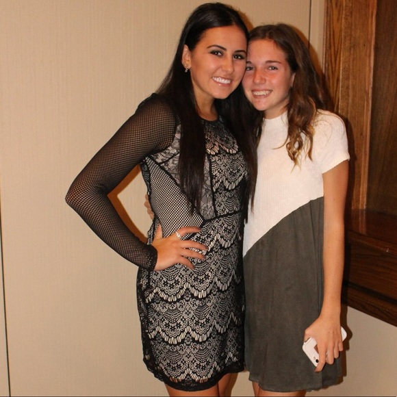 EXPRESS black lacy dress - Picture 4 of 5